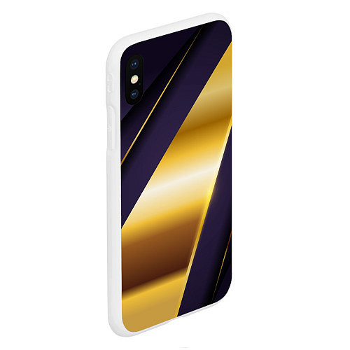 Чехол iPhone XS Max матовый 3D luxury золото / 3D-Белый – фото 2