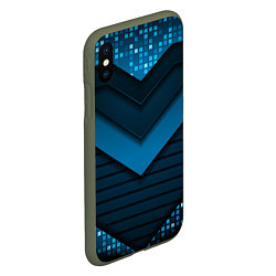 Чехол iPhone XS Max матовый 3D luxury blue abstract, цвет: 3D-темно-зеленый — фото 2