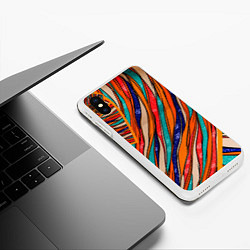 Чехол iPhone XS Max матовый Абстрактное течение, цвет: 3D-белый — фото 2