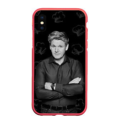 Чехол iPhone XS Max матовый ГОРДОН РАМЗИ Gordon Ramsay, цвет: 3D-красный