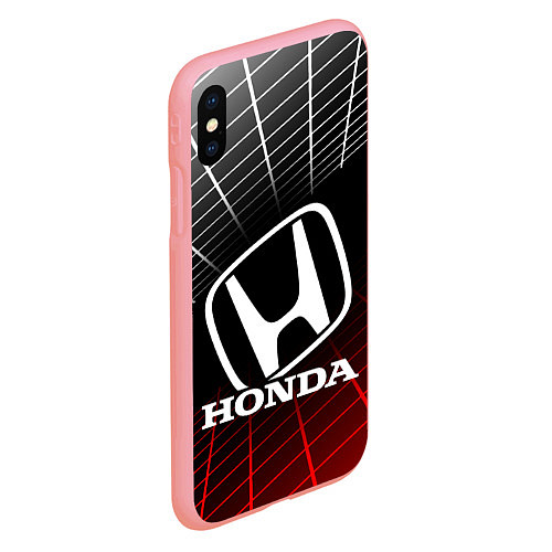 Чехол iPhone XS Max матовый HONDA ХОНДА СЕТКА / 3D-Баблгам – фото 2