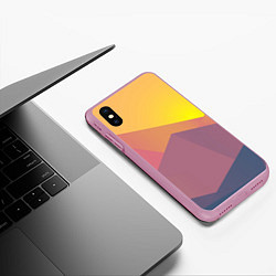 Чехол iPhone XS Max матовый Векторный Египед, цвет: 3D-розовый — фото 2