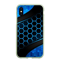 Чехол iPhone XS Max матовый 3D luxury blue 3Д СОТЫ и плиты