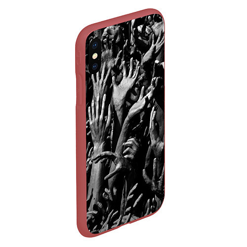 Чехол iPhone XS Max матовый Hands / 3D-Красный – фото 2