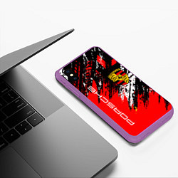 Чехол iPhone XS Max матовый PORSCHE ПОРШЕ ГРАНЖ, цвет: 3D-фиолетовый — фото 2