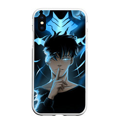 Чехол iPhone XS Max матовый Solo leveling Manga, цвет: 3D-белый