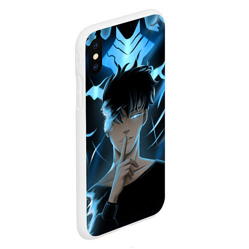 Чехол iPhone XS Max матовый Solo leveling Manga / 3D-Белый – фото 2