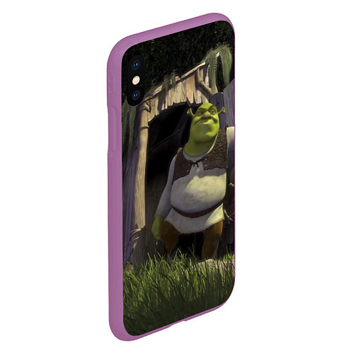 Чехол iPhone XS Max матовый Shrek: Somebody Once Told Me / 3D-Фиолетовый – фото 2