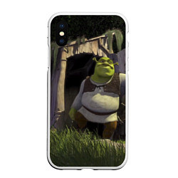 Чехол iPhone XS Max матовый Shrek: Somebody Once Told Me, цвет: 3D-белый