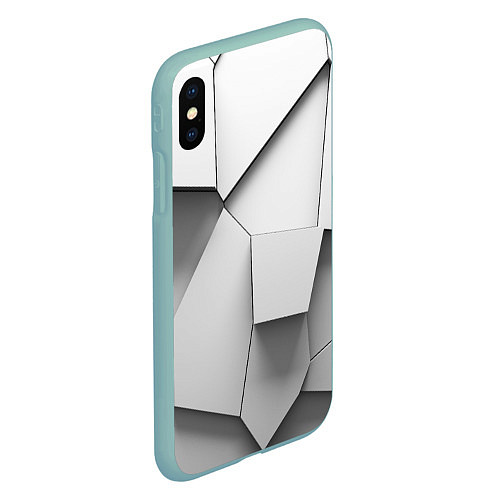 Чехол iPhone XS Max матовый Слом плитки / 3D-Мятный – фото 2