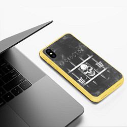 Чехол iPhone XS Max матовый Кровосток Решетка Z, цвет: 3D-желтый — фото 2