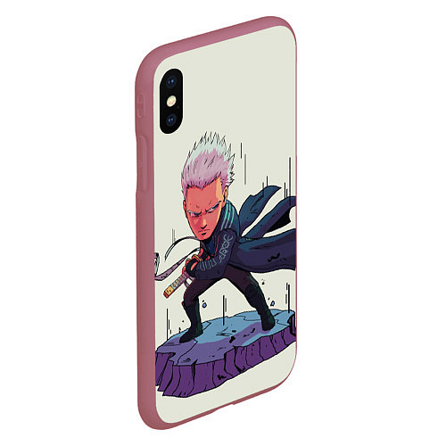 Чехол iPhone XS Max матовый Vergil Big head / 3D-Малиновый – фото 2