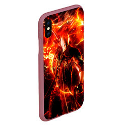 Чехол iPhone XS Max матовый Данте в огне, цвет: 3D-малиновый — фото 2