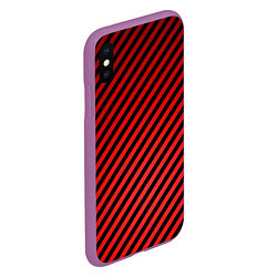 Чехол iPhone XS Max матовый Красные полосы, цвет: 3D-фиолетовый — фото 2