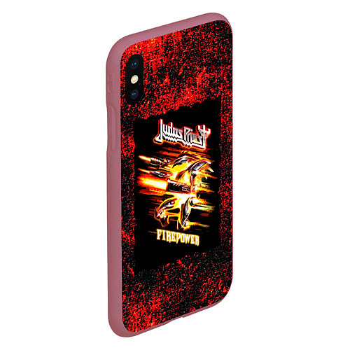 Чехол iPhone XS Max матовый JUDAS PRIEST rock / 3D-Малиновый – фото 2