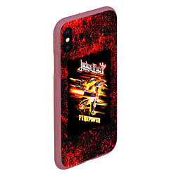 Чехол iPhone XS Max матовый JUDAS PRIEST rock, цвет: 3D-малиновый — фото 2