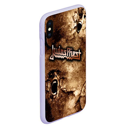 Чехол iPhone XS Max матовый JUDAS PRIEST SCREAM / 3D-Светло-сиреневый – фото 2