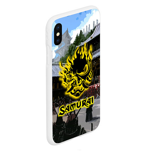 Чехол iPhone XS Max матовый SAMURAI & CYBERPUNK 2077 / 3D-Белый – фото 2