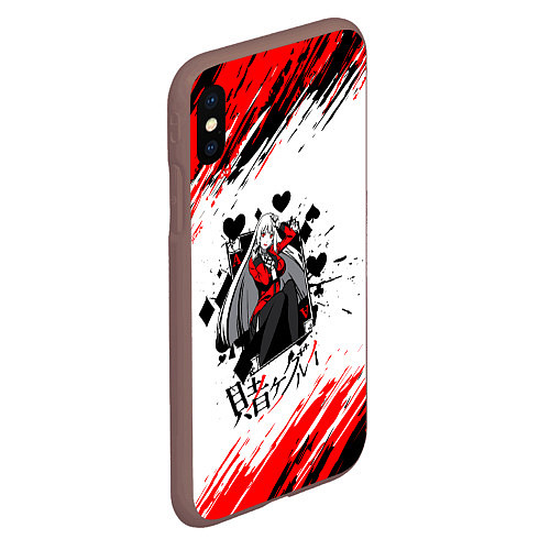 Чехол iPhone XS Max матовый Kakegurui Ририка Момобами Z / 3D-Коричневый – фото 2