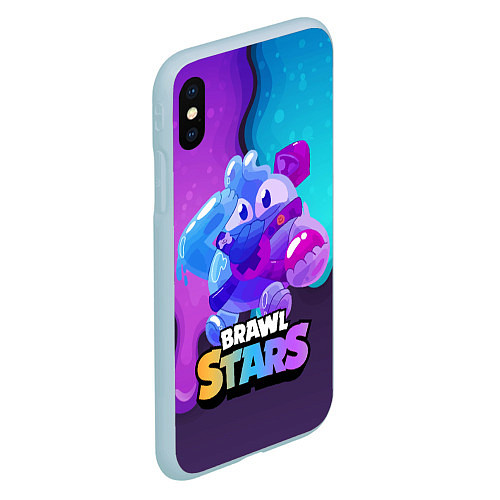 Чехол iPhone XS Max матовый Сквик Squeak Brawl Stars / 3D-Голубой – фото 2