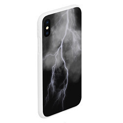 Чехол iPhone XS Max матовый Гроза, цвет: 3D-белый — фото 2