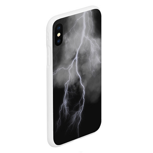 Чехол iPhone XS Max матовый Гроза / 3D-Белый – фото 2