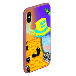 Чехол iPhone XS Max матовый Geometry Dash: RobTop Z, цвет: 3D-малиновый — фото 2