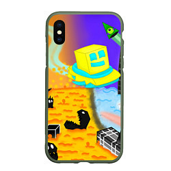 Чехол iPhone XS Max матовый Geometry Dash RobTop Z