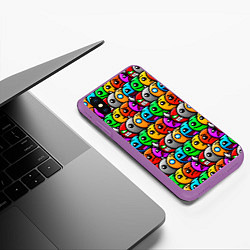 Чехол iPhone XS Max матовый Geometry Dash: Pattern Z, цвет: 3D-фиолетовый — фото 2