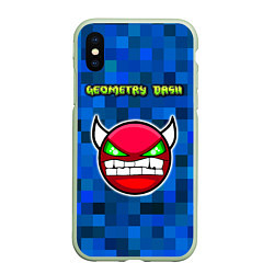 Чехол iPhone XS Max матовый Geometry Dash, цвет: 3D-салатовый