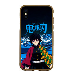 Чехол iPhone XS Max матовый Гию Томиока Кокушибо Kimetsu no Yaiba