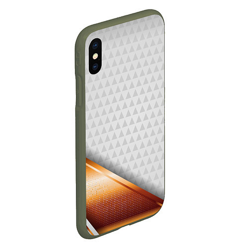 Чехол iPhone XS Max матовый 3D WHITE & GOLD ABSTRACT / 3D-Темно-зеленый – фото 2