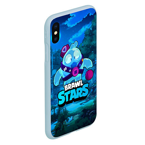 Чехол iPhone XS Max матовый Сквик Squeak Brawl Stars / 3D-Голубой – фото 2