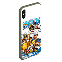 Чехол iPhone XS Max матовый ONE PIECE ВАН ПИС МОРЕ, цвет: 3D-темно-зеленый — фото 2