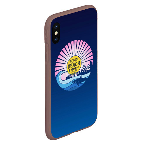 Чехол iPhone XS Max матовый Bondi Beach Sydney / 3D-Коричневый – фото 2