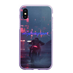 Чехол iPhone XS Max матовый Cyberpunk Futurism, цвет: 3D-светло-сиреневый