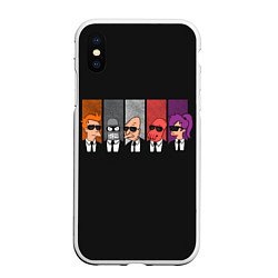 Чехол iPhone XS Max матовый Agents Futurama, цвет: 3D-белый
