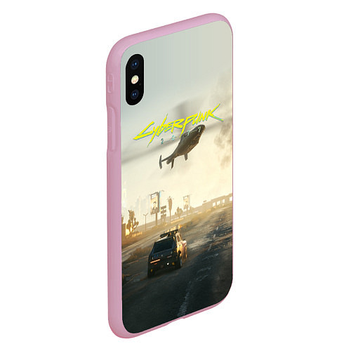 Чехол iPhone XS Max матовый CYBERPUNK 2077 КИБЕРПАНК спина Z / 3D-Розовый – фото 2