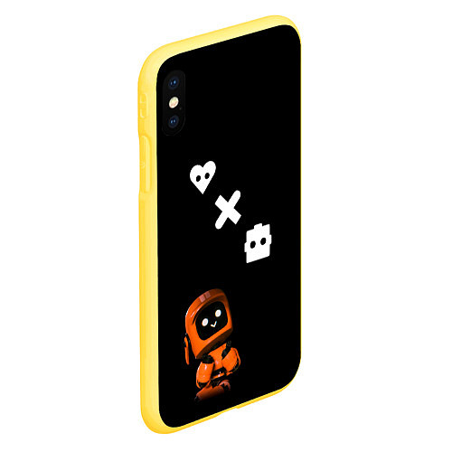 Чехол iPhone XS Max матовый Милый робот / 3D-Желтый – фото 2