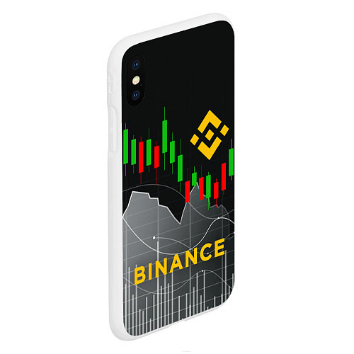 Чехол iPhone XS Max матовый BINANCE БИНАНС ГРАФИК / 3D-Белый – фото 2