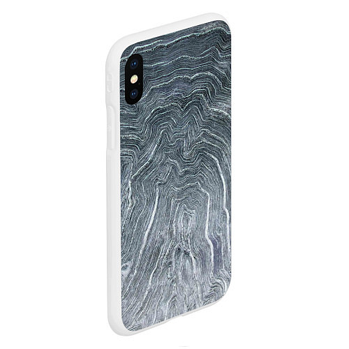 Чехол iPhone XS Max матовый Negative Waves / 3D-Белый – фото 2