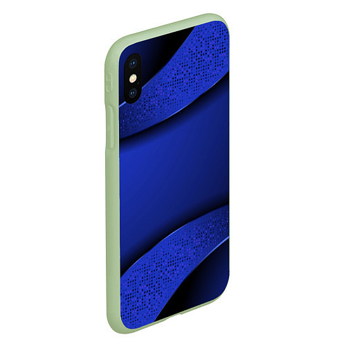 Чехол iPhone XS Max матовый 3D BLUE Вечерний синий цвет / 3D-Салатовый – фото 2