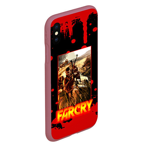 Чехол iPhone XS Max матовый FARCRY ФАРКРАЙ GAME / 3D-Малиновый – фото 2