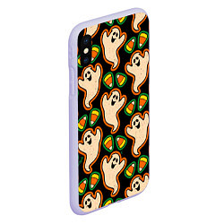 Чехол iPhone XS Max матовый Привидения Колпаки, цвет: 3D-светло-сиреневый — фото 2