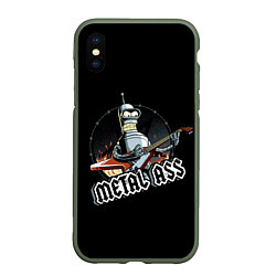 Чехол iPhone XS Max матовый Metal Bender, цвет: 3D-темно-зеленый