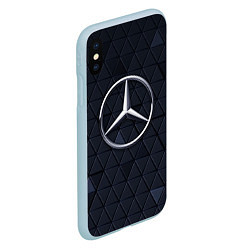 Чехол iPhone XS Max матовый MERCEDES BENZ 3D Geometry 3Д, цвет: 3D-голубой — фото 2