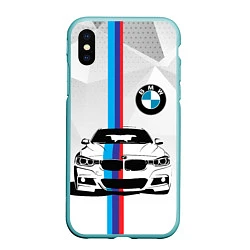 Чехол iPhone XS Max матовый BMW БМВ M PERFORMANCE, цвет: 3D-мятный