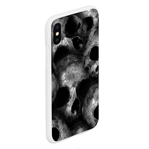 Чехол iPhone XS Max матовый Груда черепов / 3D-Белый – фото 2