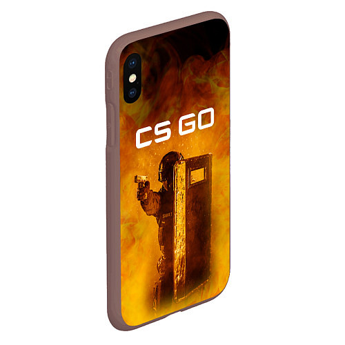 Чехол iPhone XS Max матовый CS GO SWAT КС ГО Z / 3D-Коричневый – фото 2