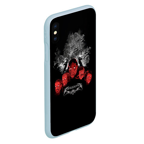 Чехол iPhone XS Max матовый Metalocalypse / 3D-Голубой – фото 2